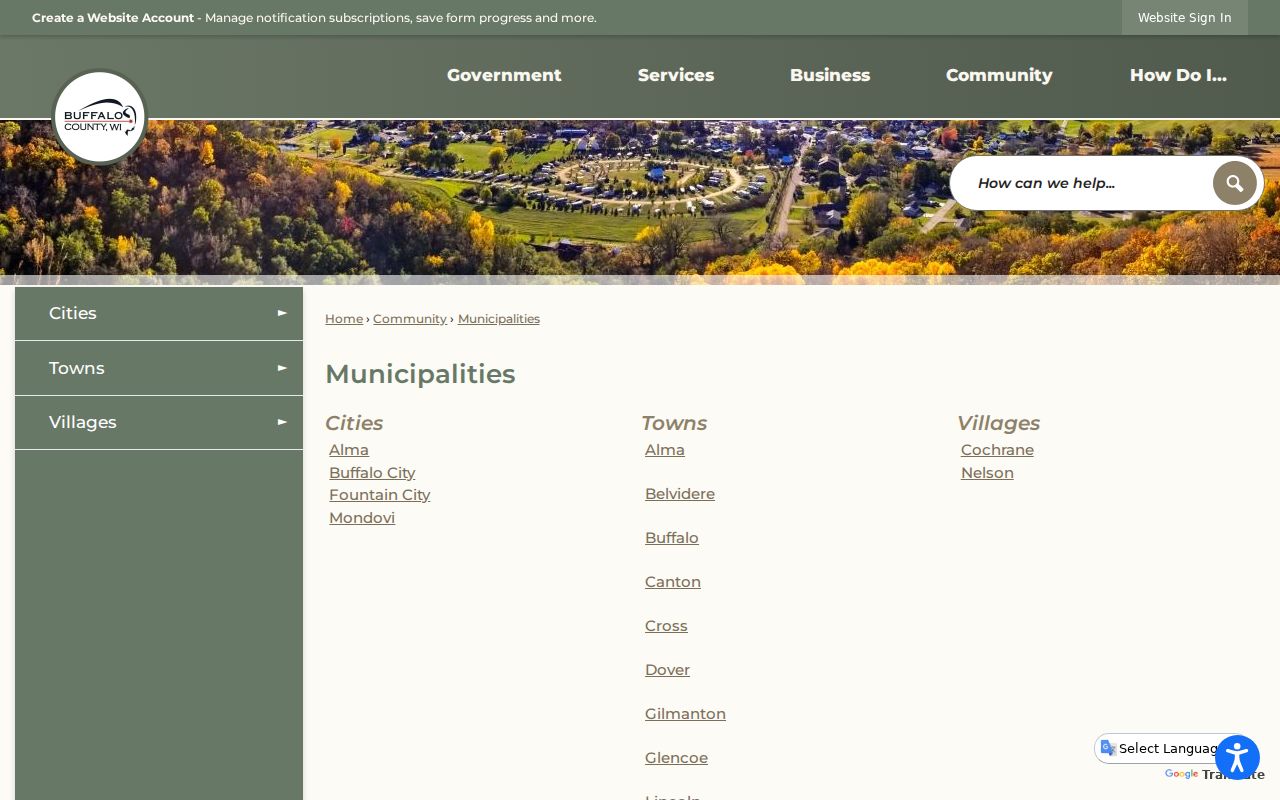 Buffalo City criminal records county municipalities directory