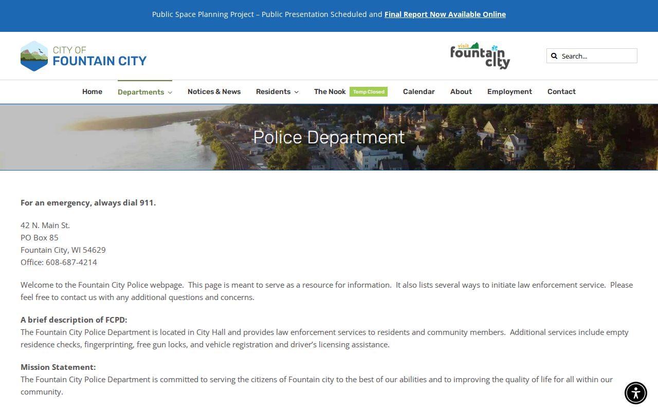 Fountain City Police criminal records page