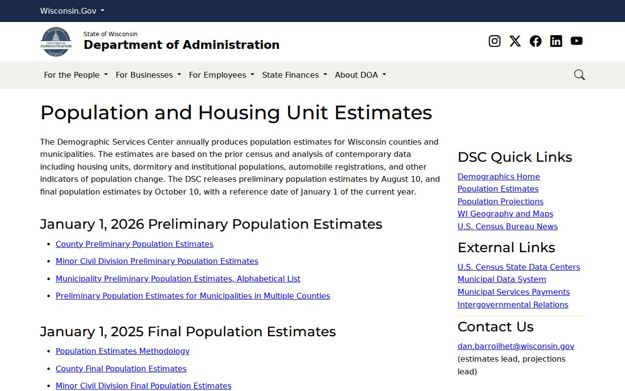 Fountain City criminal records municipal population estimate source